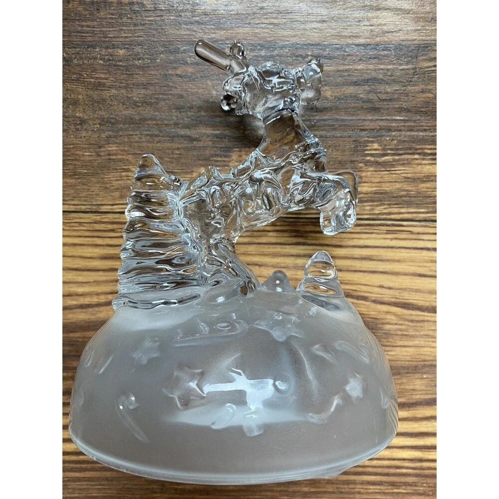 Christmas  Reindeer Figurine Glass 24% Lead Chrystal Cristal d'Arques France